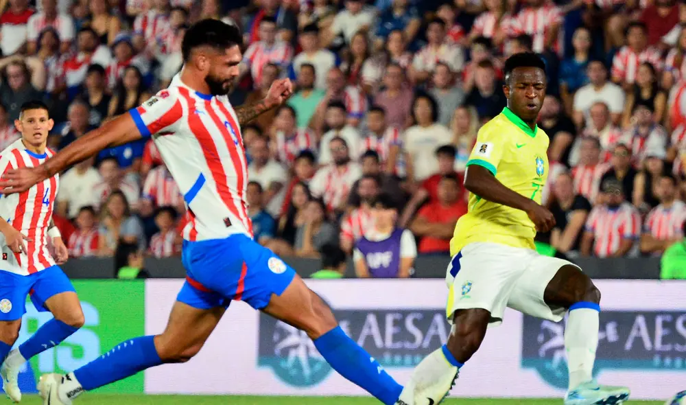 Paraguay enfrentó a Brasil en el Defensores del Chaco por las Eliminatorias 2026. Foto: AFP