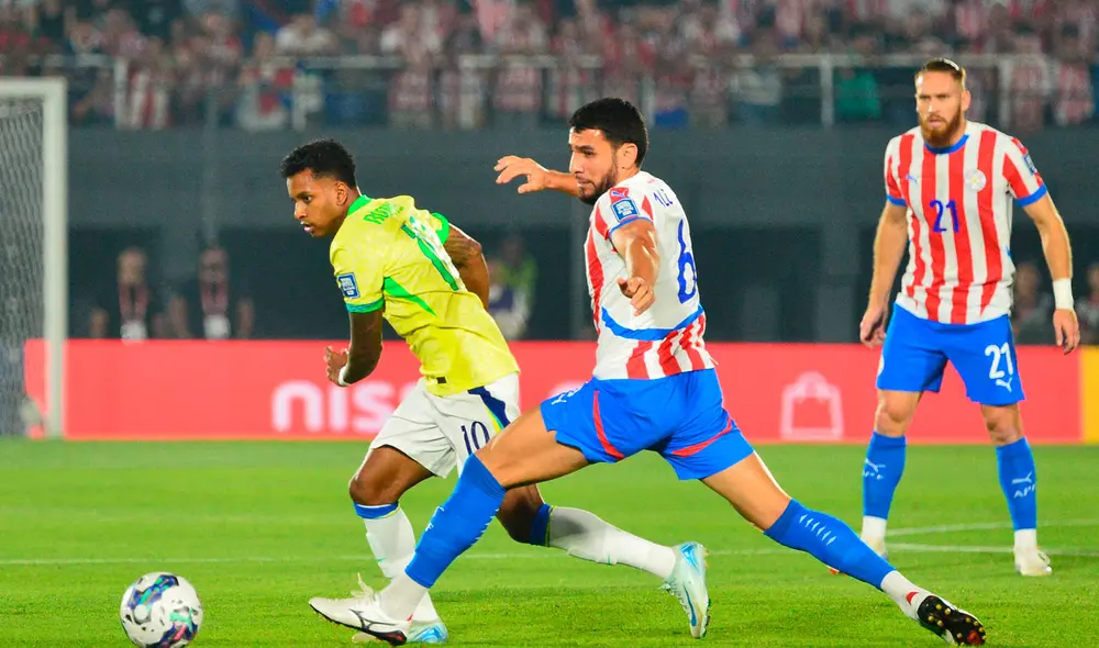 Paraguay enfrentó a Brasil en el Defensores del Chaco por las Eliminatorias 2026. Foto: AFP