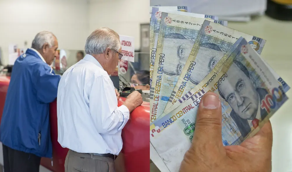 Adultos mayores cobrando su jubilación. Foto: composición LR/Congreso de la República/Andina