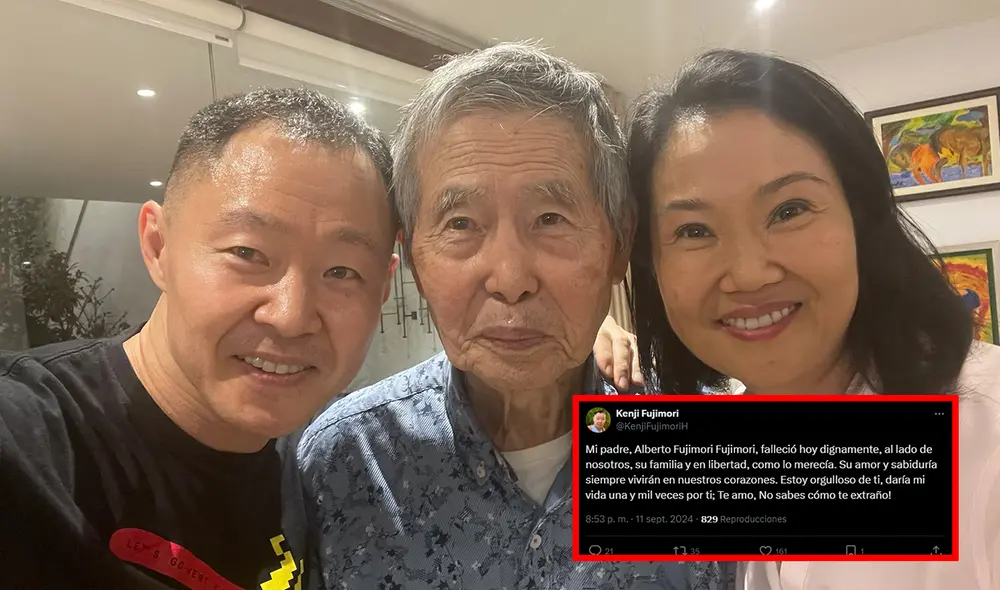 Kenji Fujimori recibió varios comentarios de apoyo tras la muerte de su padre, Alberto Fujimori. Foto: composición LR/Kenji Fujimori/X