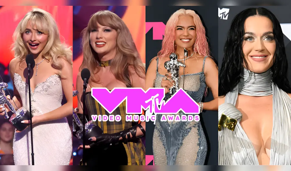 Taylor Swift, Katy Perry, Karol G y Sabrina Carpenter brillaron en los MTV VMAs 2024, una noche repleta de sorpresas y actuaciones inolvidables en el UBS Arena de Nueva York. Foto: Composición LR Taylor Swift, Katy Perry, Karol G y Sabrina Carpenter brillaron en los MTV VMAs 2024, una noche repleta de sorpresas y actuaciones inolvidables en el UBS Arena de Nueva York. Foto: Composición LR