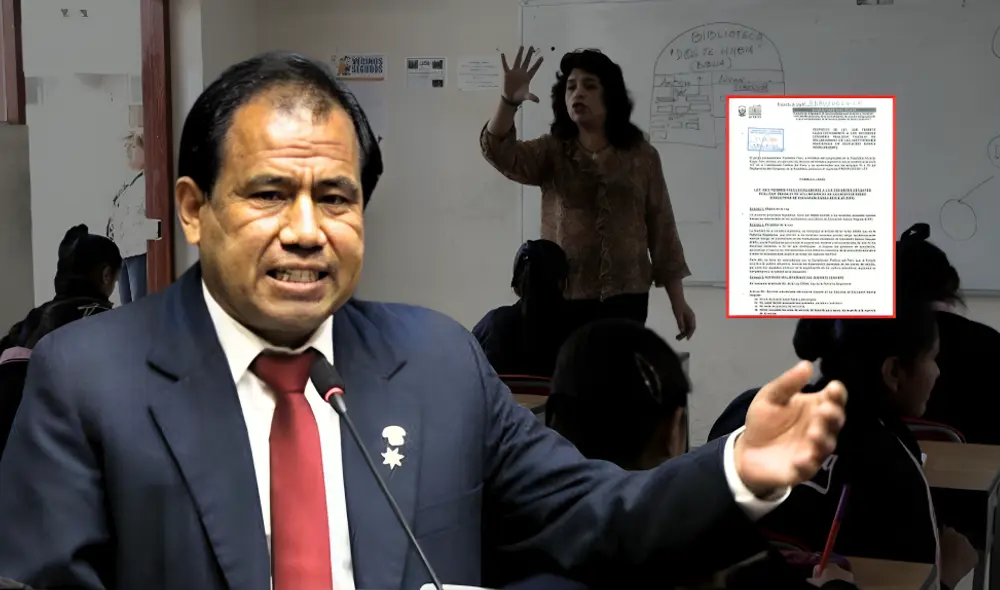 Congresista de Podemos Perú agregaría un artículo en la Ley de Reforma Magisterial para incorporar docentes cesantes en escuelas. Foto: composición LR Congresista de Podemos Perú agregaría un artículo en la Ley de Reforma Magisterial para incorporar docentes cesantes en escuelas. Foto: composición LR