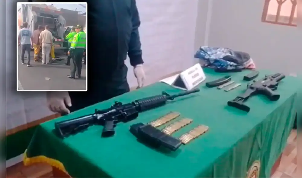 Armas en Comas. Foto: composición LR/Vía TV/difusión.