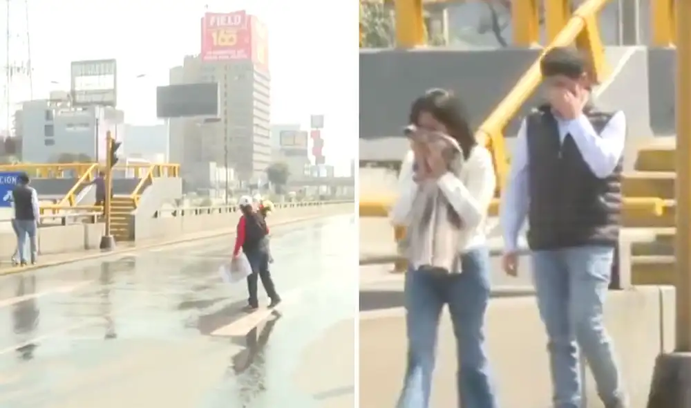 En el velatorio de Alberto Fujimori, un aniego de desagüe afecta el ingreso al Ministerio de Cultura, donde ciudadanos y simpatizantes deben sortear charcos de agua servida. Foto: composición LR/Canal N