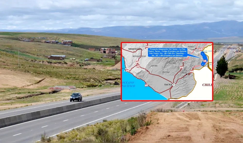 Vía entre Perú y Bolivia reducirá el tiempo de viaje de 8 a 4 horas. Foto: Composición LR