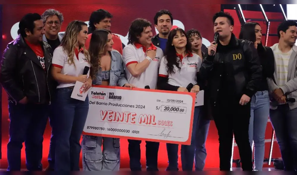 Teletón 2024. Equipo de la serie 'Tu nombre y el mío' se hizo presente con donativo'. Foto: difusión Teletón 2024. Equipo de la serie 'Tu nombre y el mío' se hizo presente con donativo'. Foto: difusión