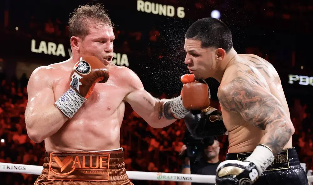 'Canelo' Álvarez enfrentó a Edar Berlanga por la unificación de sus títulos mundiales. Foto: AFP 'Canelo' Álvarez enfrentó a Edar Berlanga por la unificación de sus títulos mundiales. Foto: AFP