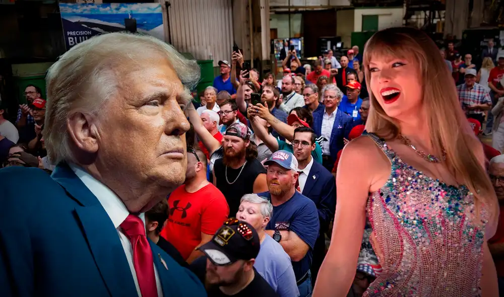Donald Trump se pronunció en su red social para criticar a Taylor Swift tras su comunicado apoyando a Kamala Harris. Foto: composición LR/AFP