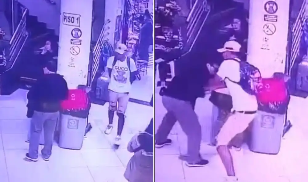 En plena luz del día, un delincuente intentó robarle a un cambista en una galería de Mesa Redonda. Fotos: difusión. En plena luz del día, un delincuente intentó robarle a un cambista en una galería de Mesa Redonda. Fotos: difusión.