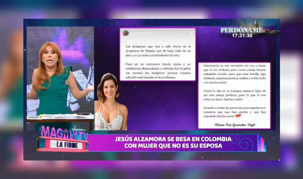Magaly Medina le dedicó los últimos 8 minutos de su programa para mostrar las imágenes de Jesús Alzamora. Foto: Youtube.