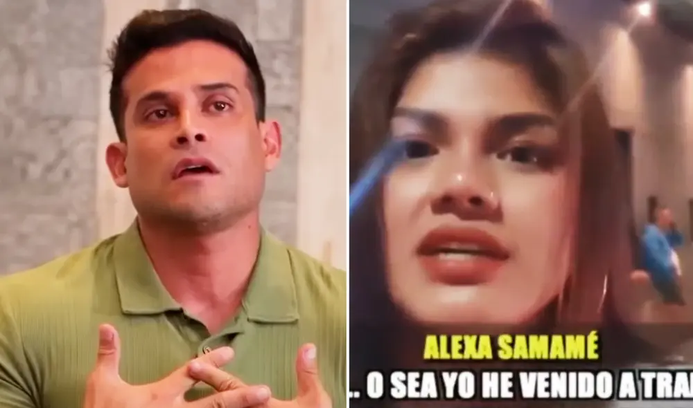 Alexa Samamé reveló que tuvo relación con Christian Domínguez mientras él estaba con Pamela Franco. Foto: composición LR/YouTube/Magaly TV, la firme