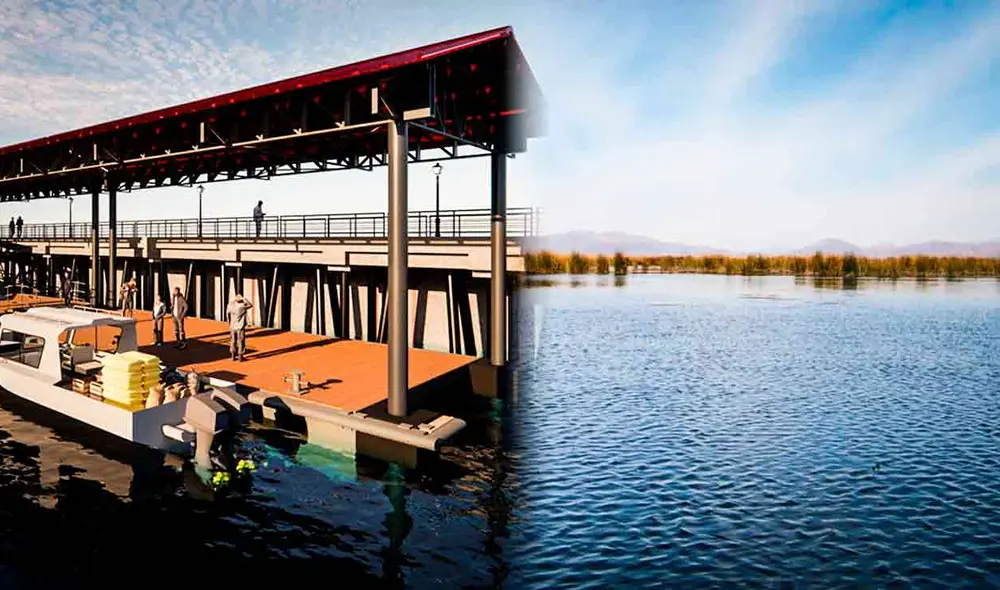 El proyecto del embarcadero más grande de Puno incluye la edificación de un puente basculante  y una zona de miradores. Foto: composición LR/difusión