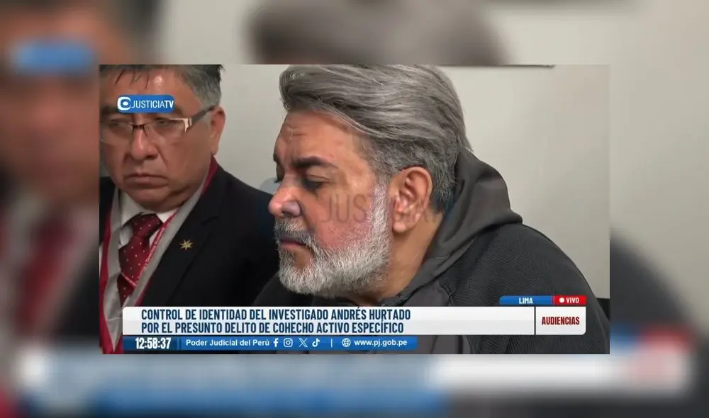 Andrés Hurtado en audiencia de control de identidad. Foto: Justicia Tv