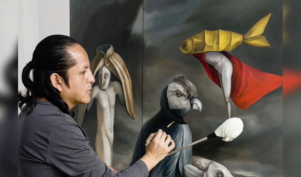 Lennin Vásquez y su obra "El vigia".