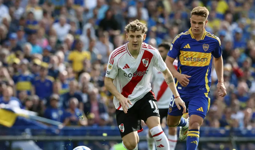 Boca Juniors enfrentó a River Plate en La Bombonera por la fecha 15 de la Liga Profesional. Foto: AFP