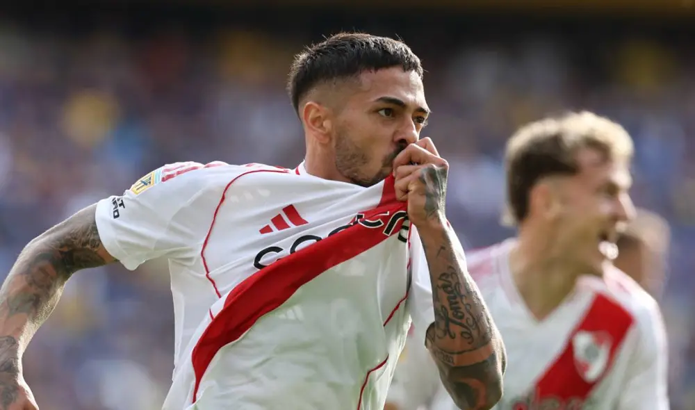Manuel Lanzini le dio la victoria a River Plate sobre Boca Juniors en La Bombonera. Foto: AFP
