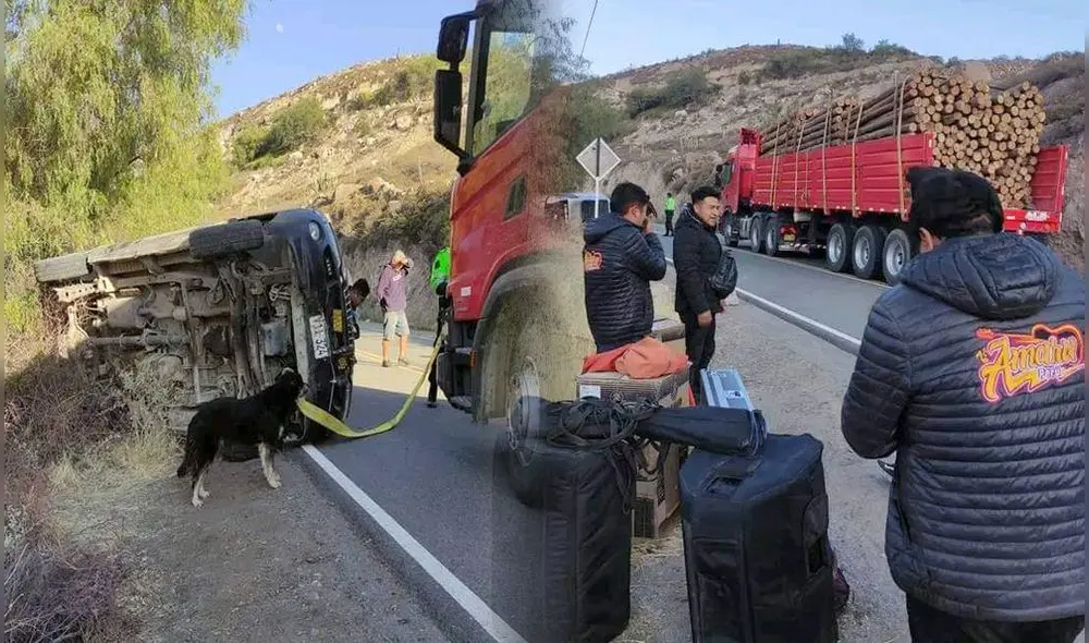 Músicos logran salvarse tras aparatoso accidente de tránsito. Foto: composición LR/Difusión Músicos logran salvarse tras aparatoso accidente de tránsito. Foto: composición LR/Difusión