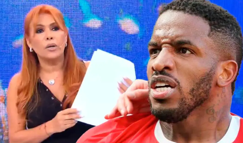 Magaly Medina enfrentada a Jefferson Farfán. Foto: Composición LR/Captura/ATV/Captura/Twitter