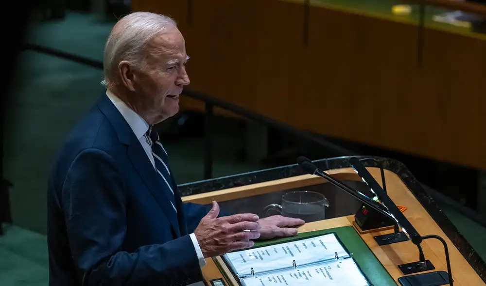 En última conferencia ante la Asamblea General de la ONU, Joe Biden habló sobre diversos temas de la coyuntura mundial. Foto: AFP
