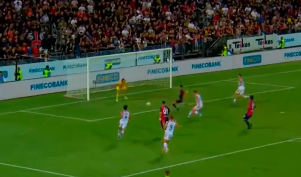 Gianluca Lapadula es uno de los referentes del Cagliari de Italia. Foto: captura de Twitter/@GoalsXtra