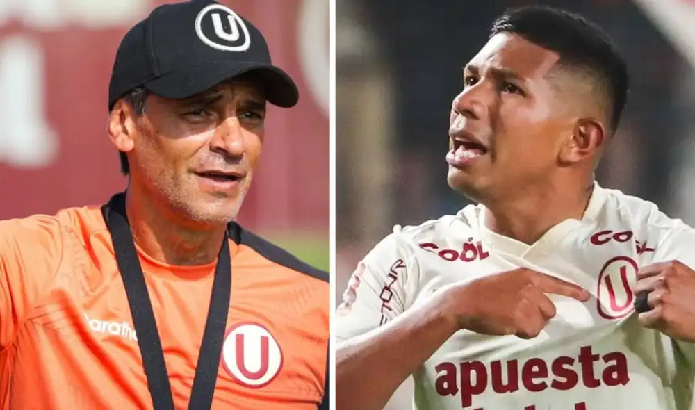 Fabián Bustos confía en Edison Flores y seguirá siendo como titular en Universitario Deportes. Foto: Universitario