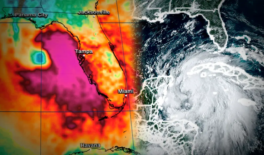 La tormenta tropical Helene está programado para impactar el sur de Florida este jueves 26 de septiembre. Foto: composición LR/AFP PHOTO / NOAA / RAMMB