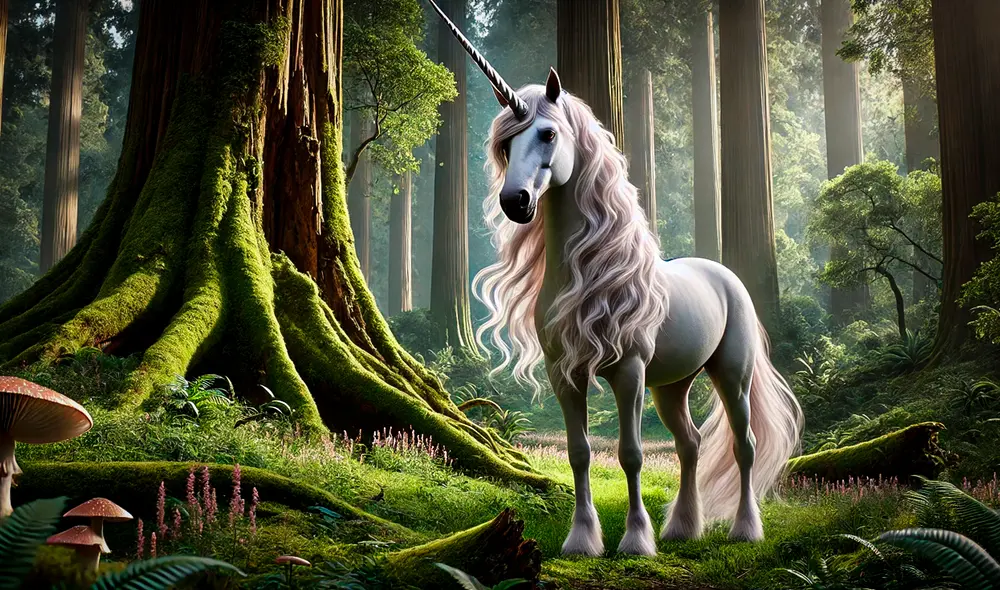 La imagen del unicornio como un caballo blanco y grácil ha quedado obsoleta. Imagen: IA