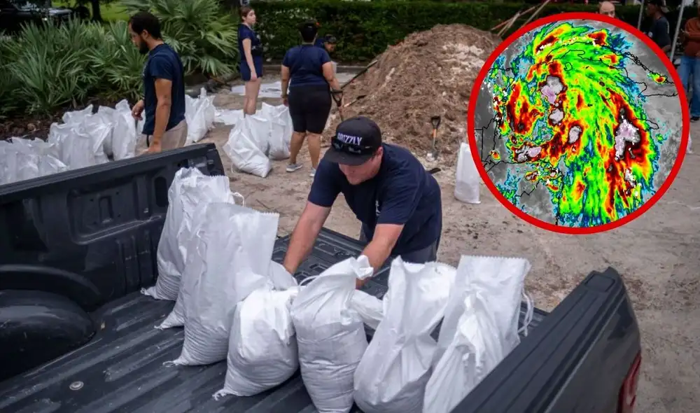 Florida se prepara para una inundación con sacos de arena. Foto: composición LR/ BBC Florida se prepara para una inundación con sacos de arena. Foto: composición LR/ BBC