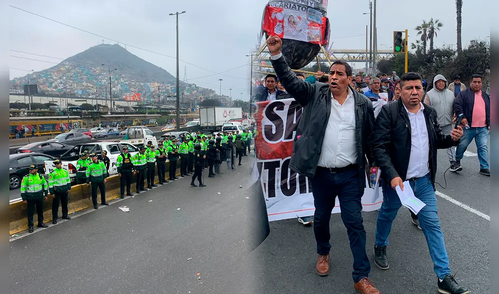 Los gremios de transportistas salieron a protestar este 26 de setiembre para asegurar sus vidas. Foto: composición LR