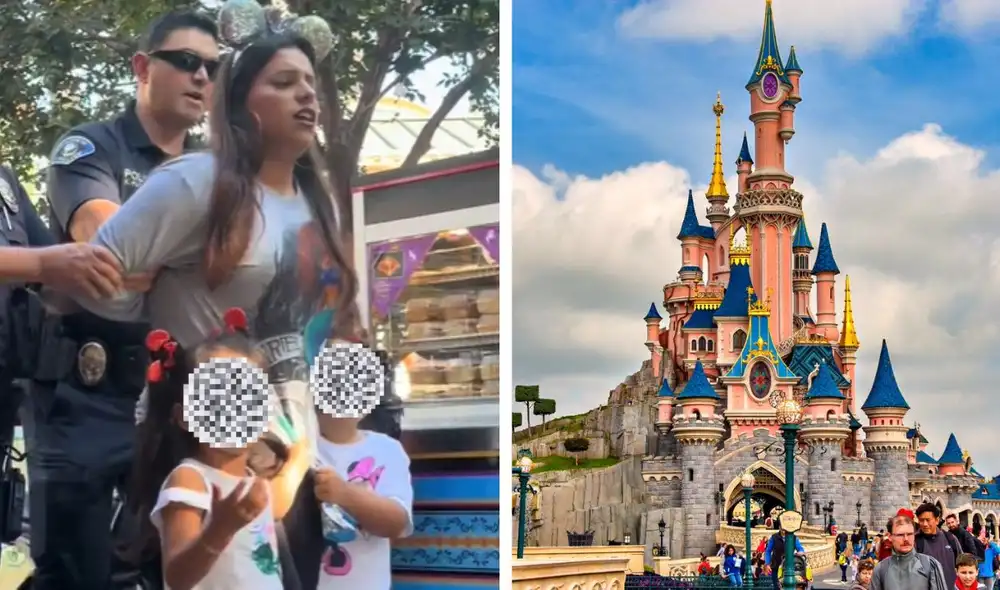 Mujer es arrestada en Disneyland, California. Foto: composición LR/ TMZ/ TikTok