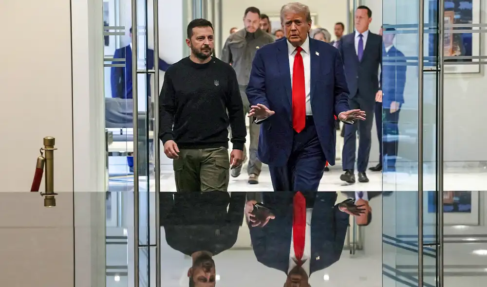 Donald Trump se reunió con Zelenski y prometió que acabará con la guerra entre Rusia y Ucrania si ganas las elecciones en EE. UU. Foto: AFP Donald Trump se reunió con Zelenski y prometió que acabará con la guerra entre Rusia y Ucrania si ganas las elecciones en EE. UU. Foto: AFP