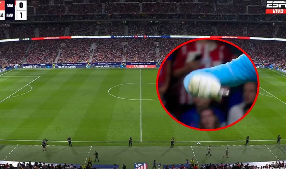 Los jugadores del Atlético y Real se retiraron del campo de juego tras las acciones de la tribuna. Foto: captura/ESPN Los jugadores del Atlético y Real se retiraron del campo de juego tras las acciones de la tribuna. Foto: captura/ESPN
