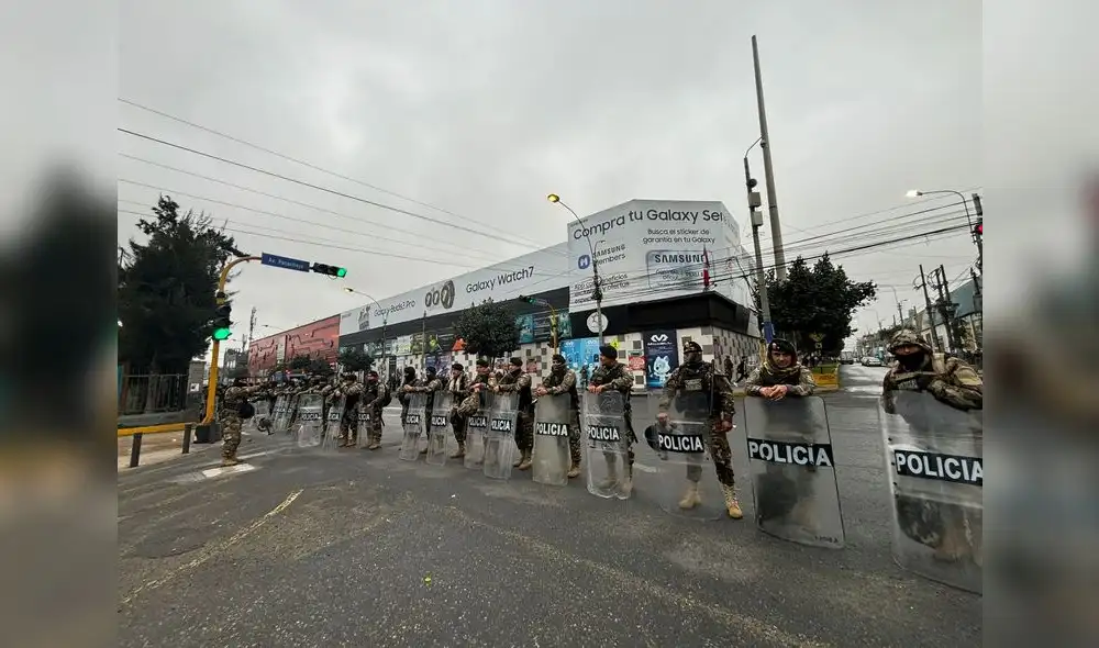 Operación. Las autoridades ingresaron al centro comercial Las Malvinas y dieron un golpe a la venta de celulares robados.