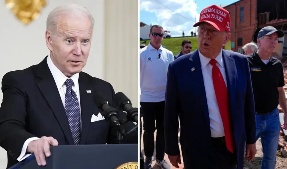 Joe Biden desmiente versión de Donald Trump sobre apoyar a damnificados de Georgia. Foto: composición LR/ El País