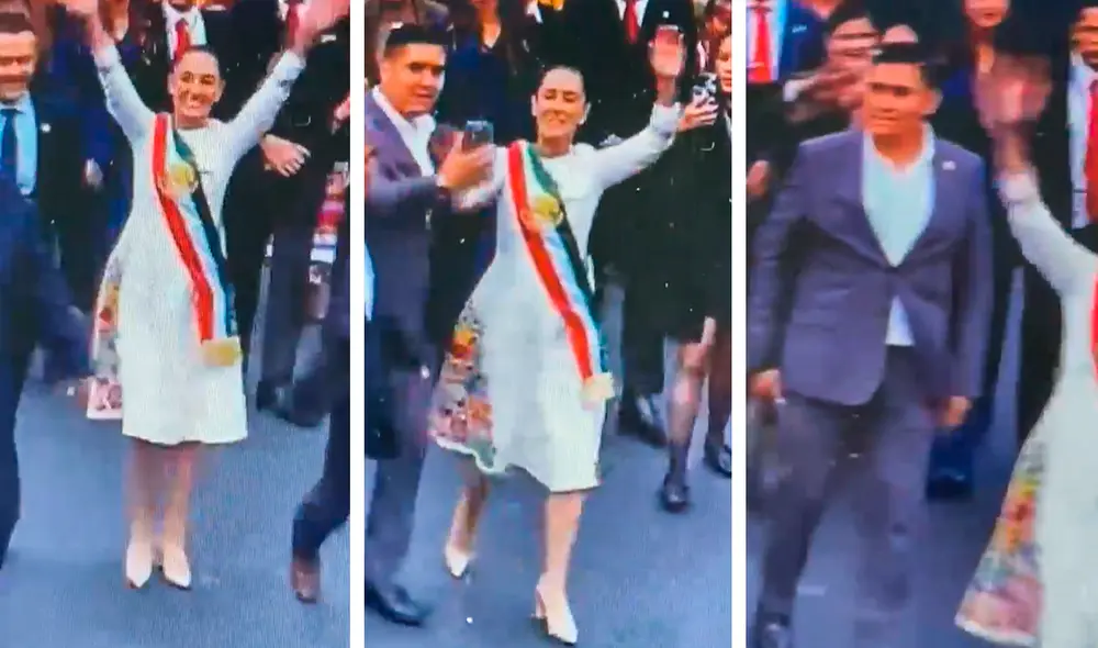 Claudia Sheinbaum se volvió viral tras "bochornoso" suceso en las celebraciones de la toma de protesta en México. Foto: Composición LR/captura X.