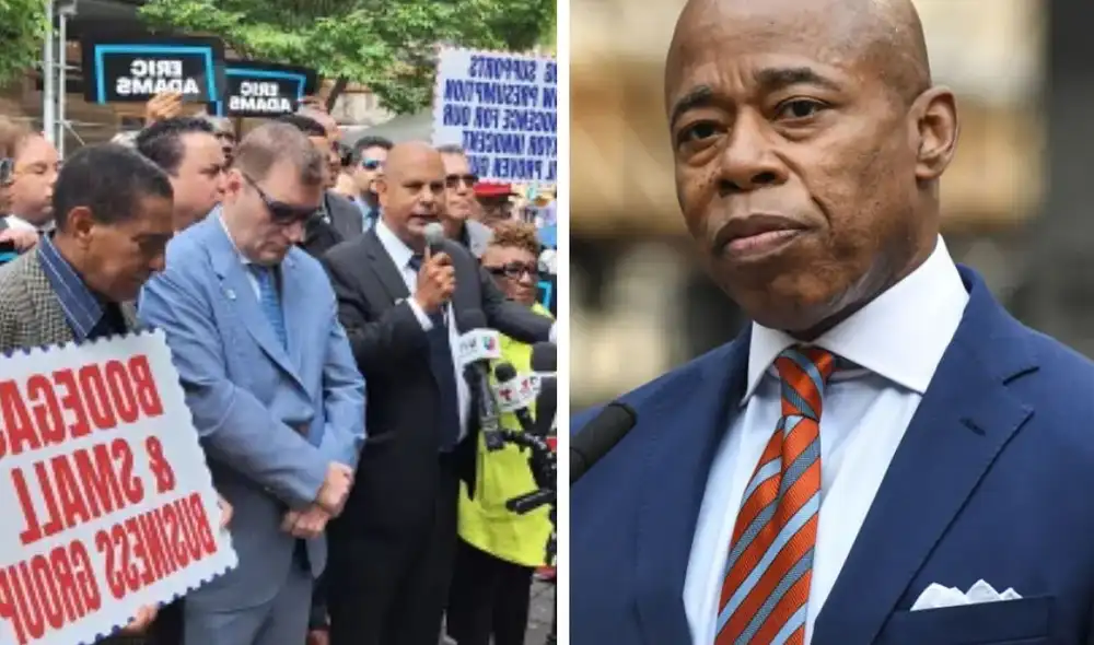 Eric Adams es respaldado por pequeños empresarios hispanos en el juicio que enfrenta. Foto: composición LR/ El diario NY/ Eric Adams es respaldado por pequeños empresarios hispanos en el juicio que enfrenta. Foto: composición LR/ El diario NY/