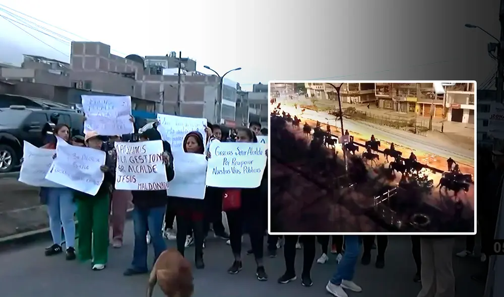 Los comerciantes de la zona protestaron por el desalojo. Foto: composición LR/Panamericana TV