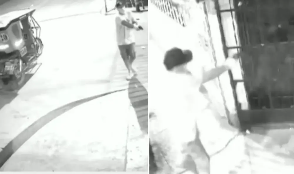 Extorsionador dispara contra bodega de una señora. Foto: captura Extorsionador dispara contra bodega de una señora. Foto: captura