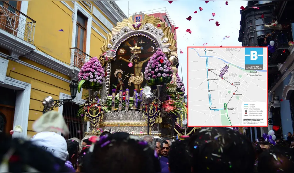 Se espera que más de 100.000 fieles asistan a la procesión del Señor de los Milagros. Foto: Composición LR/Andina/ATU Se espera que más de 100.000 fieles asistan a la procesión del Señor de los Milagros. Foto: Composición LR/Andina/ATU