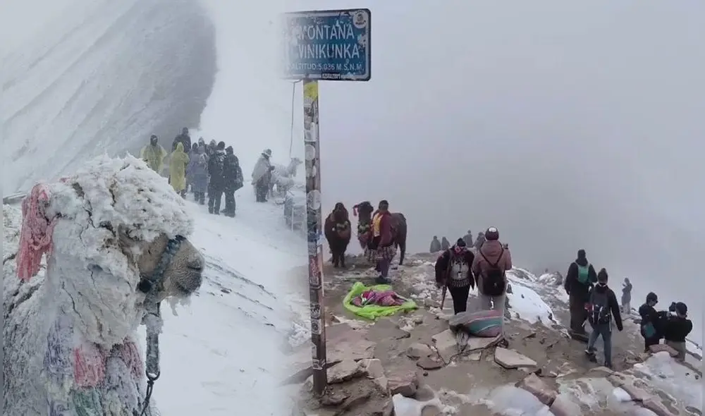 Cusco. Turistas no pudieron disfrutar de la plenitud de la Montaña de 7 Colores. Foto: composición LR/Difusión Cusco. Turistas no pudieron disfrutar de la plenitud de la Montaña de 7 Colores. Foto: composición LR/Difusión