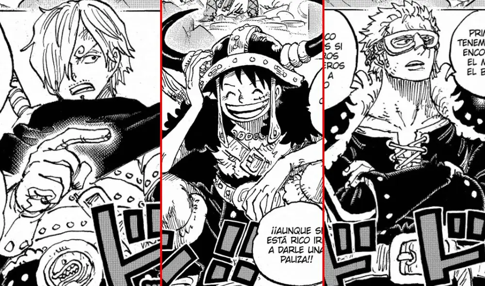 Luffy, Zoro y Sanji llegaron a Elbaf para salvar a Nami y Usopp en el episodio previo de ‘One Piece’. Foto: composición LR/Manga Plus Luffy, Zoro y Sanji llegaron a Elbaf para salvar a Nami y Usopp en el episodio previo de ‘One Piece’. Foto: composición LR/Manga Plus