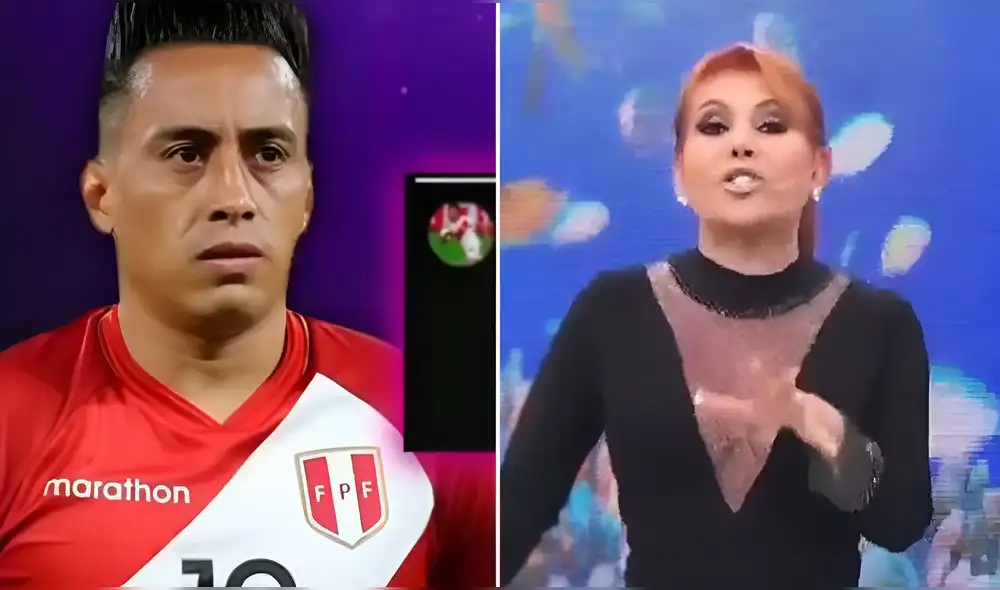 Magaly Medina también le recordó a Cueva el compromiso que había hecho cuando Pamela López lo denunció por violencia. Foto: composición LR/ATV