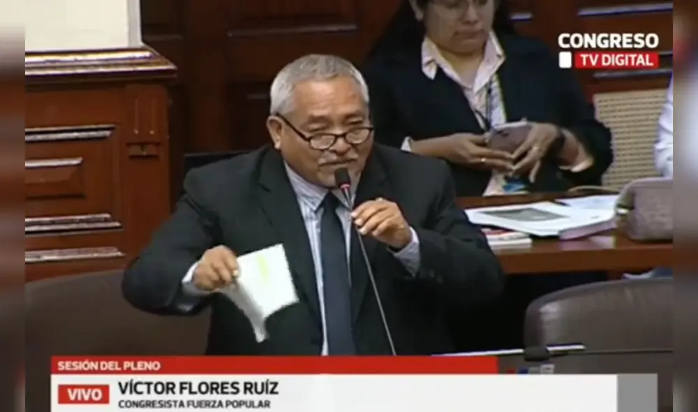 Víctor Flores propuso el regreso de los "jueces sin rostro" para combatir la inseguridad en Perú. | Foto: Congreso.