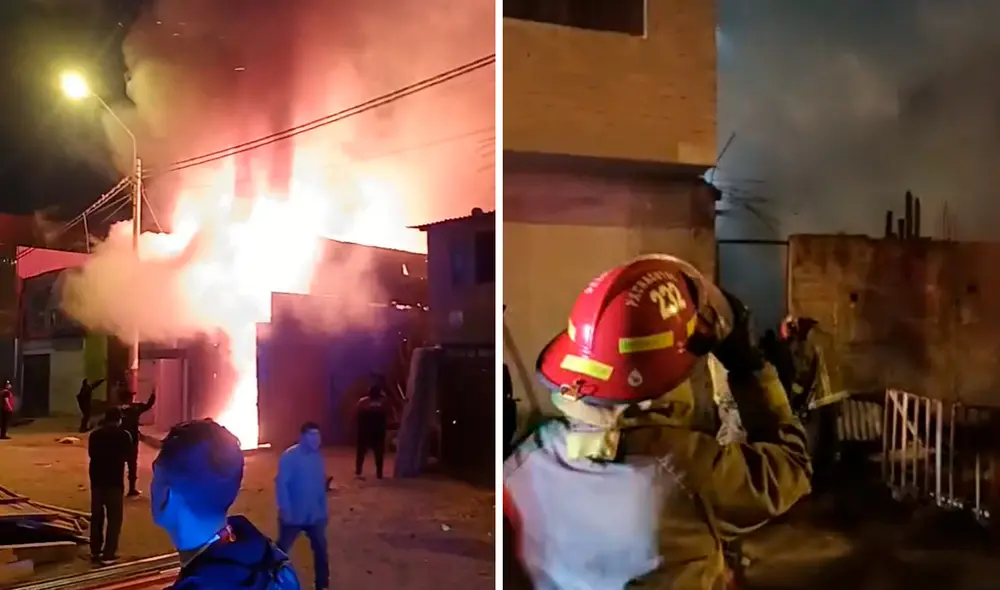 Bomberos luchan desde hace dos horas para apagar siniestro. Foto: composición LR
