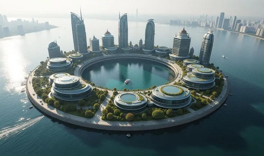 Japón aborda la escasez de espacio y el cambio climático mediante la construcción de una ciudad flotante autosostenible. Foto: IA ChatGPT Japón aborda la escasez de espacio y el cambio climático mediante la construcción de una ciudad flotante autosostenible. Foto: IA ChatGPT