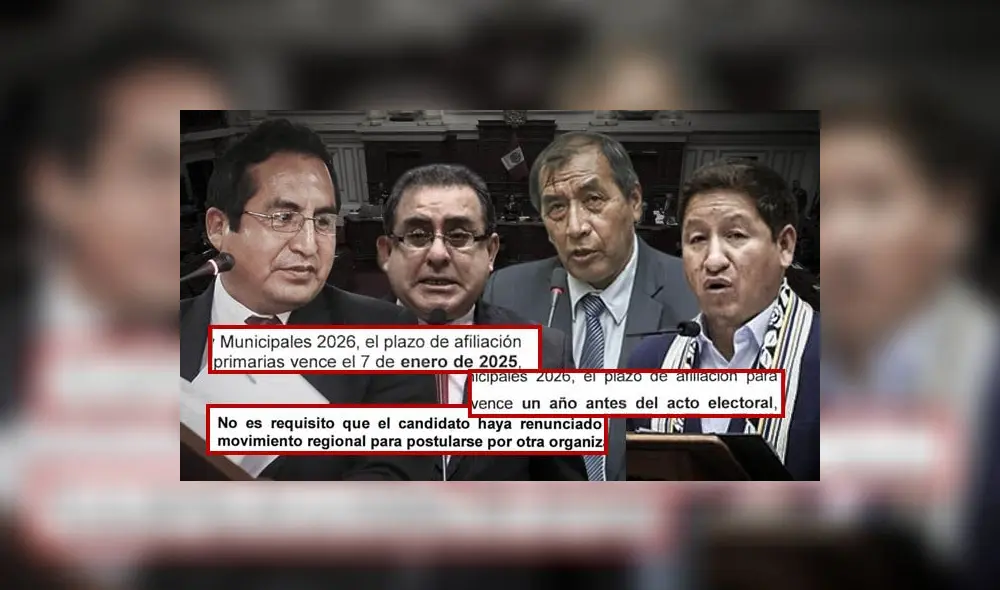 Pariona, Picón y Bellido proponen ampliar el plazo, y Coayla apuesta por incentivar el transfuguismo electoral. (Foto composición: La República) Pariona, Picón y Bellido proponen ampliar el plazo, y Coayla apuesta por incentivar el transfuguismo electoral. (Foto composición: La República)