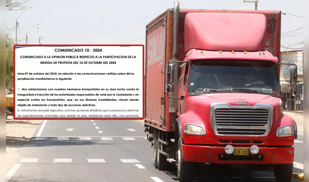 Gremios de transportes de carga se pronuncian. Foto: composición LR/Andina.