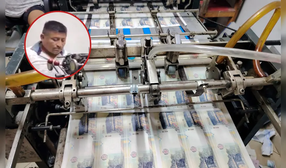 Sujeto es detenido imprimiendo S/8 millones en billetes de S/100 falsos. Foto: composición LR/PNP.