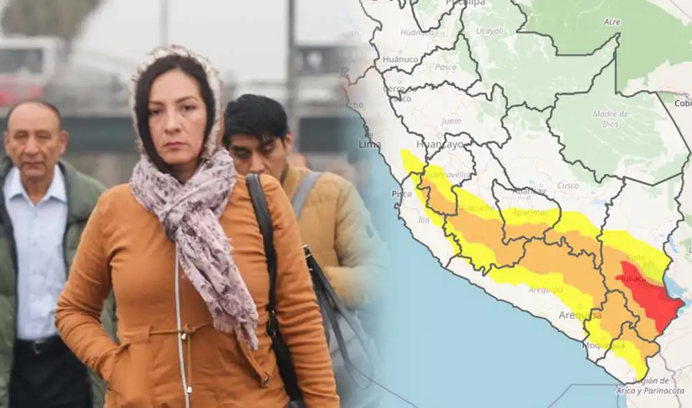 Senamhi emitió una alerta meteorológica por descenso de temperaturas en las regiones de la sierra centro y sur del Perú. Foto: Composición LR/Senamhi.