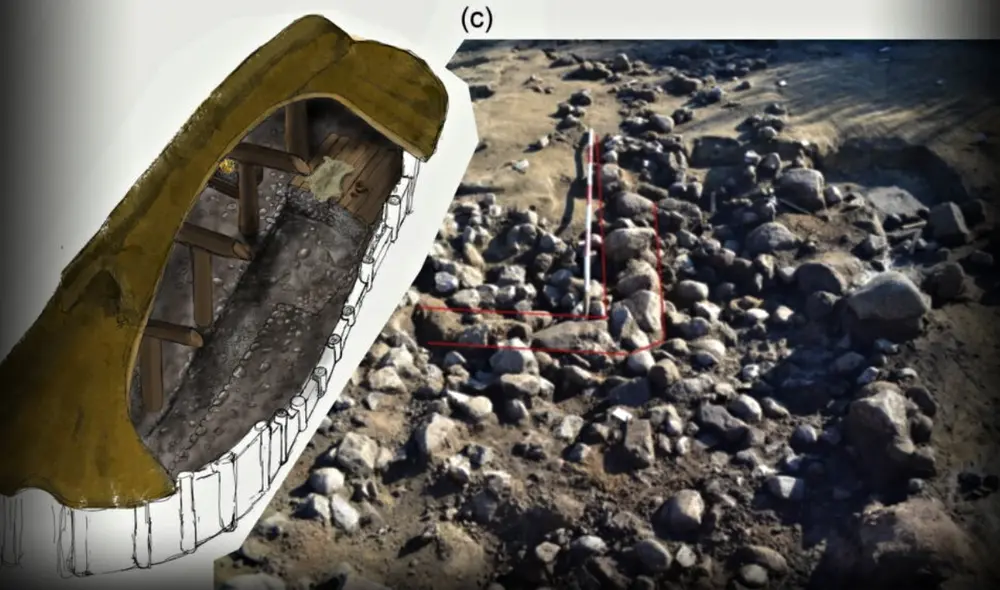 Detalle del sótano y reconstrucción de como habría sido la casa. Foto: Museum Lolland-Falster